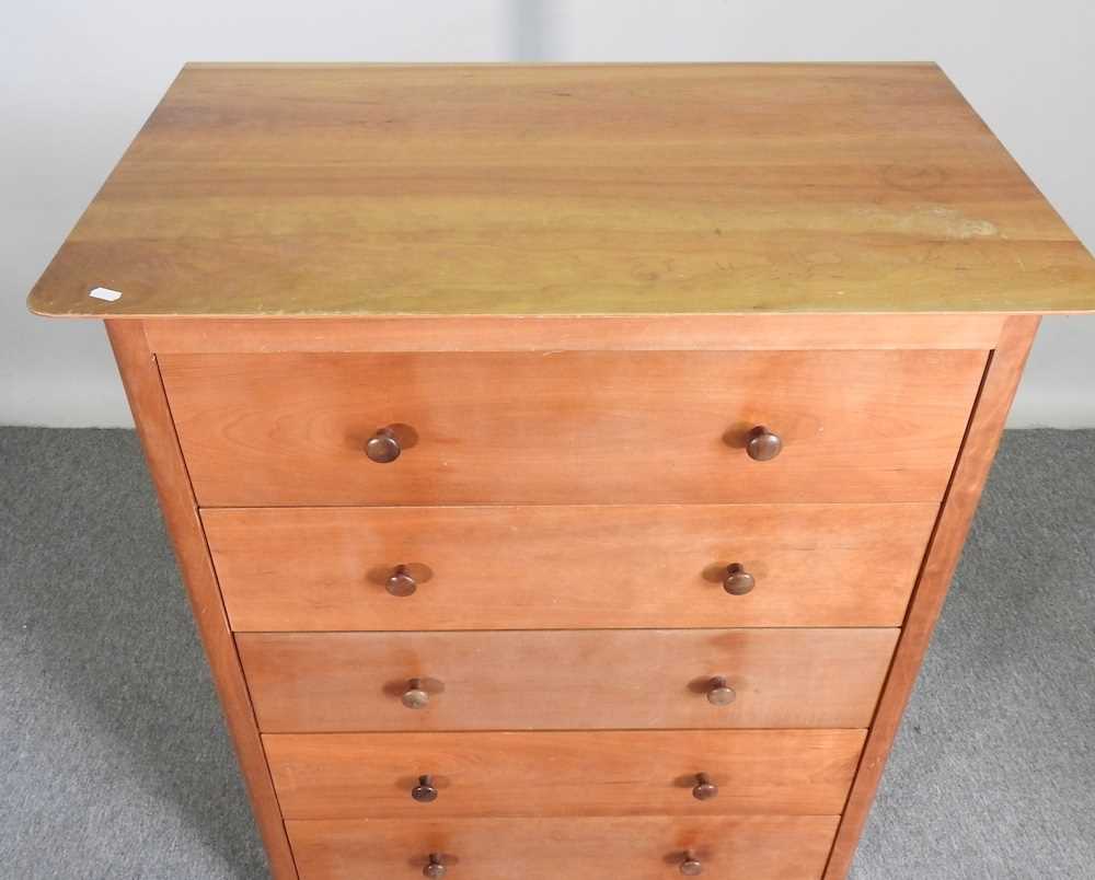 A modern beech chest, of five long drawers 89w x 52d x 115h cm - Image 3 of 4