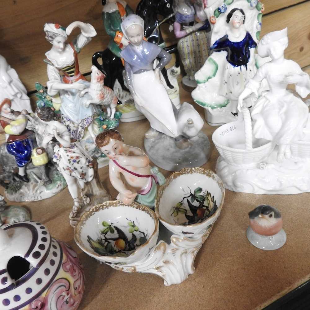 A Royal Copenhagen porcelain figure, together with a collection of 19th century and later figures, - Image 5 of 7