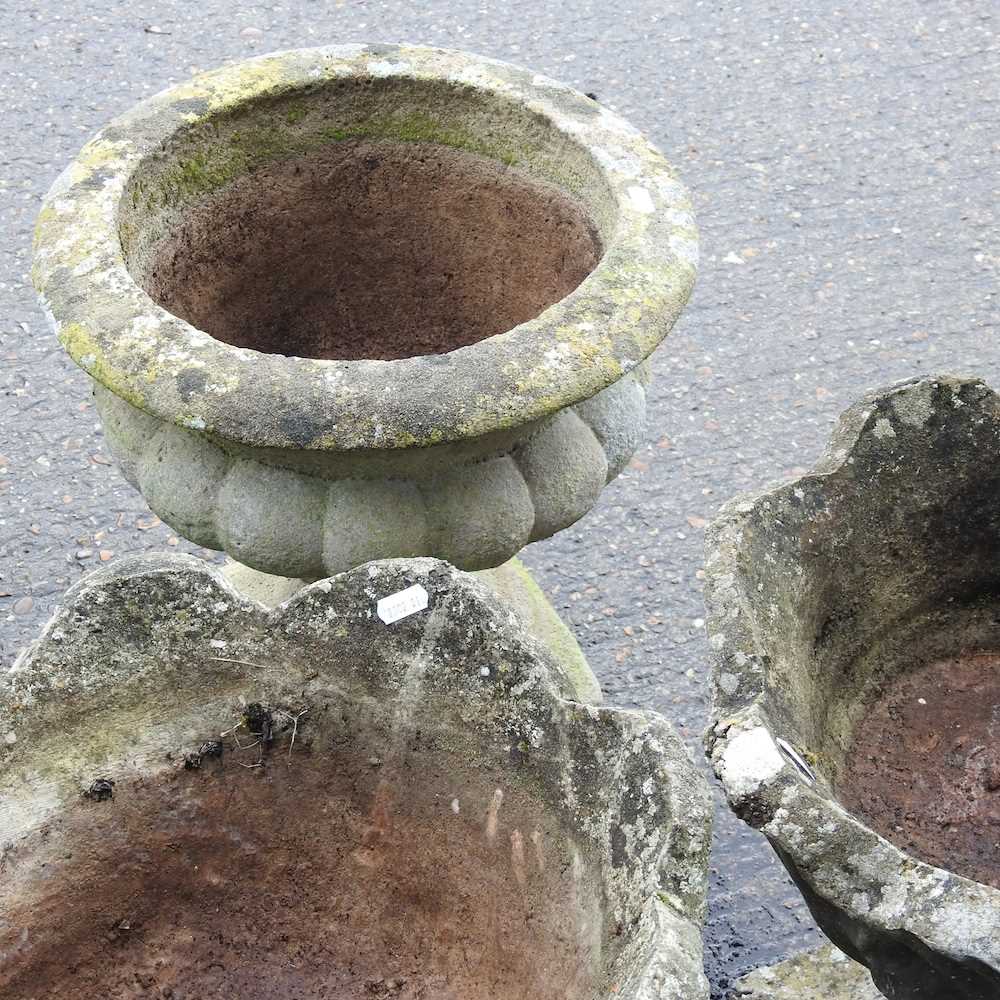 SATURDAY - DAY TWO - A pair of cast stone garden urns, together with another (3) - Image 2 of 5