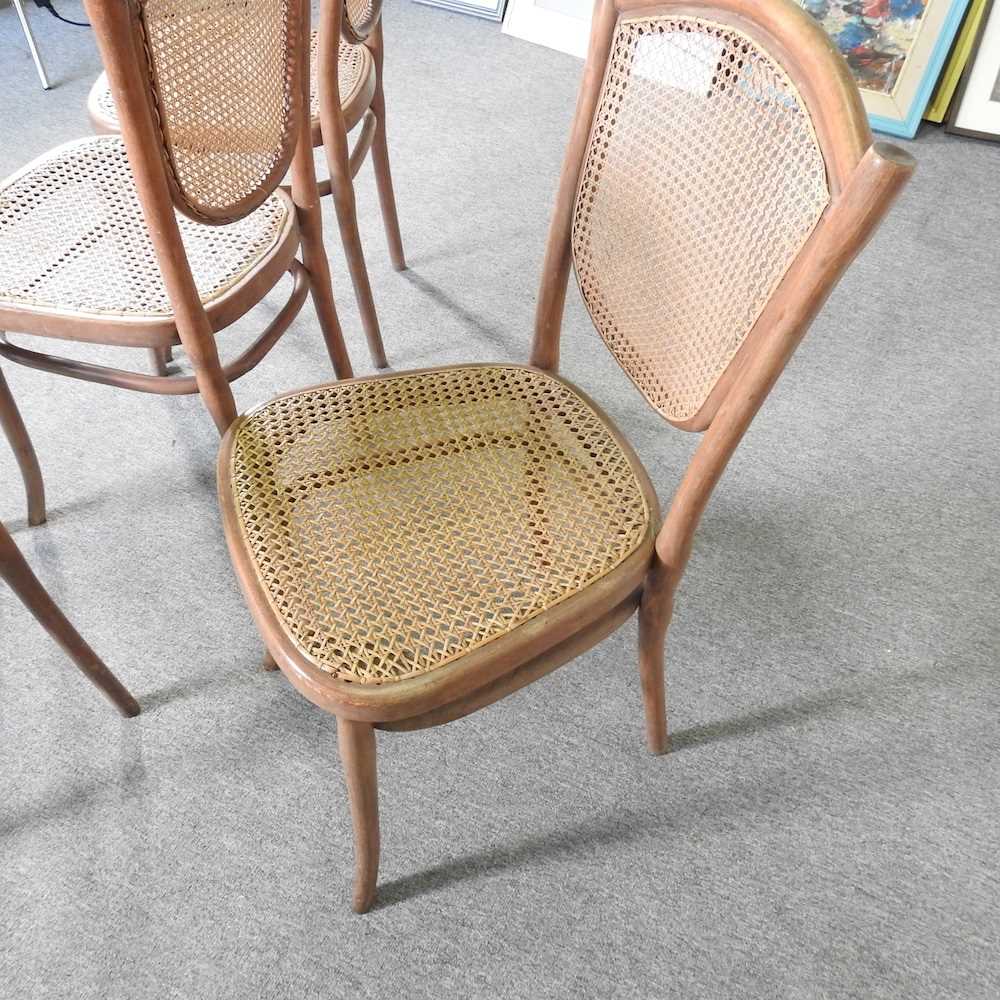 A set of four Thonet bentwood cane seated chairs, some bearing a paper label (4) - Image 5 of 6