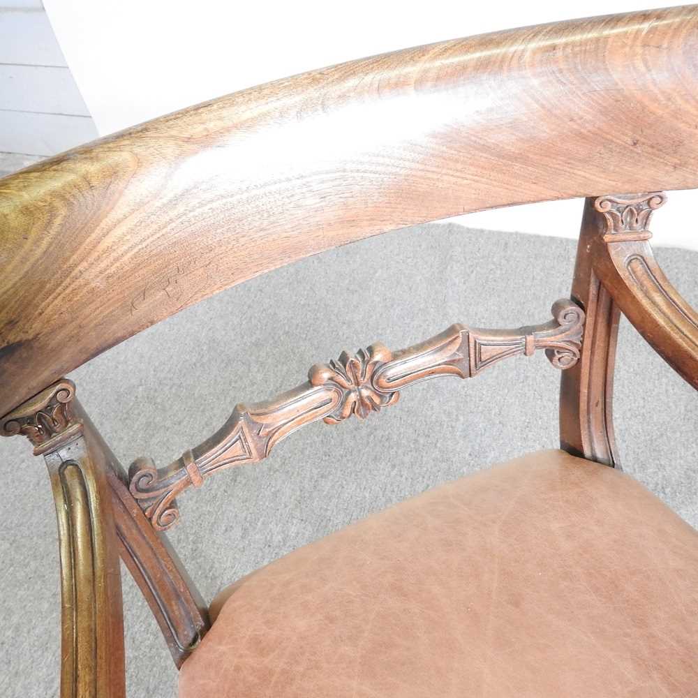 A Regency bar back elbow chair, on turned legs Overall condition is complete and usable. There are - Image 3 of 5