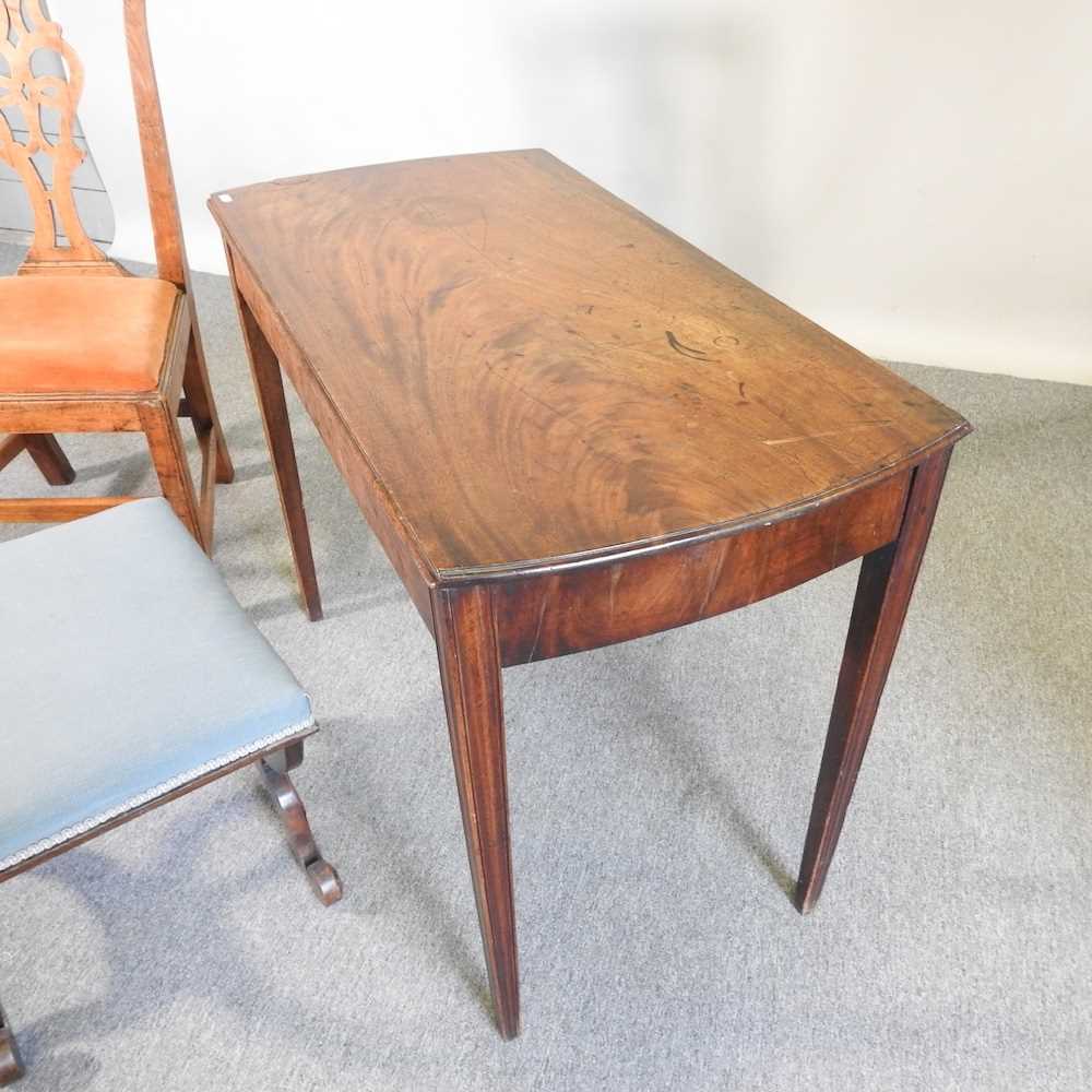 A George III fruitwood side chair, together with a 19th century side table and a Victorian stool (3) - Image 4 of 5