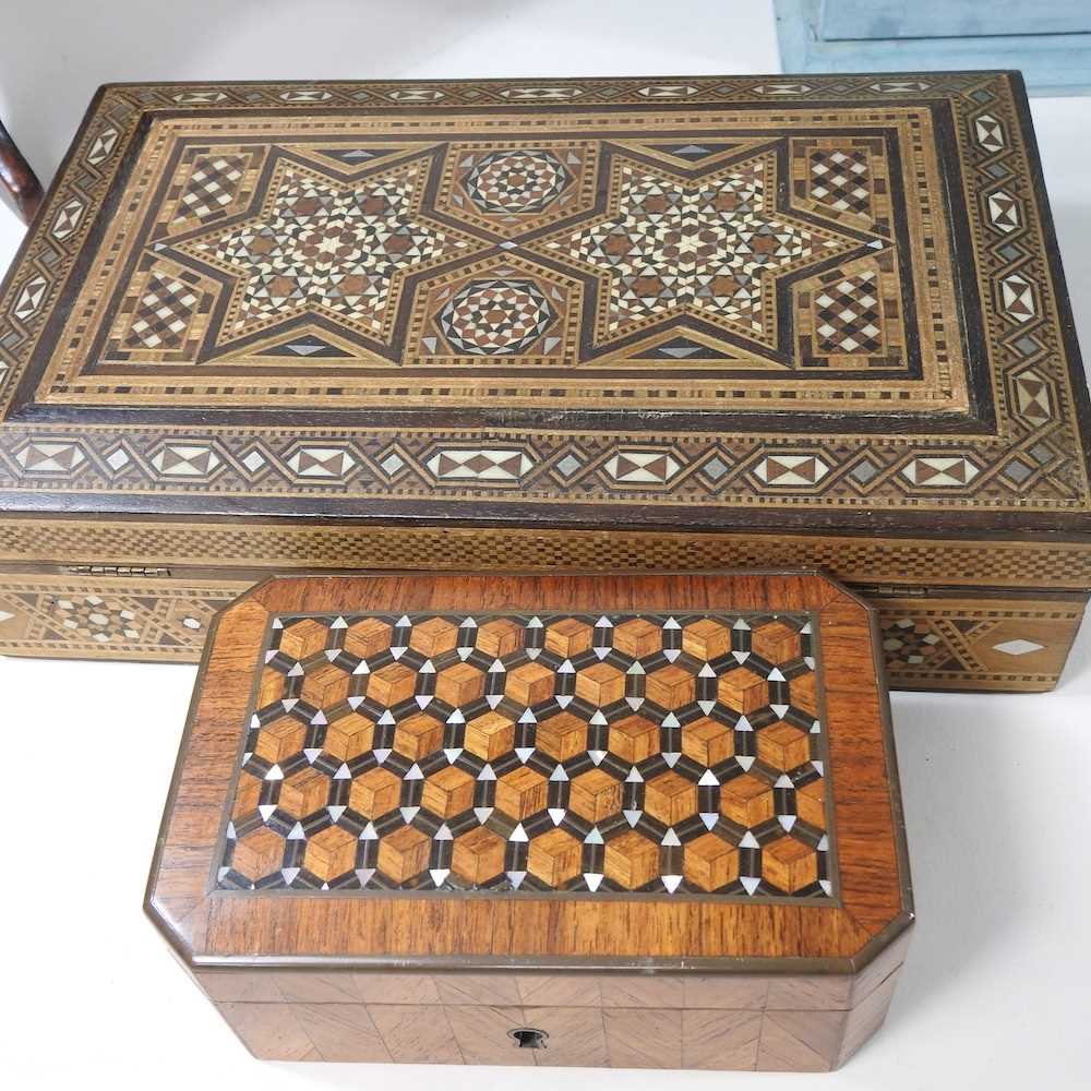 An early 20th century Indian sadelli work box, 24cm wide, together with a collection of various - Image 5 of 5