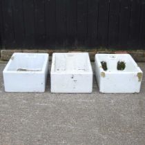 A butler's sink, together with two others (3) 62w x 46d x 32h cm