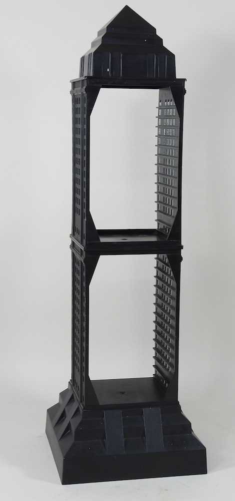 A post-modern modular CD rack, in the form of a Manhattan 52nd Street tower, by Koziol, West - Image 3 of 6