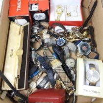 A collection of various wristwatches, some boxed