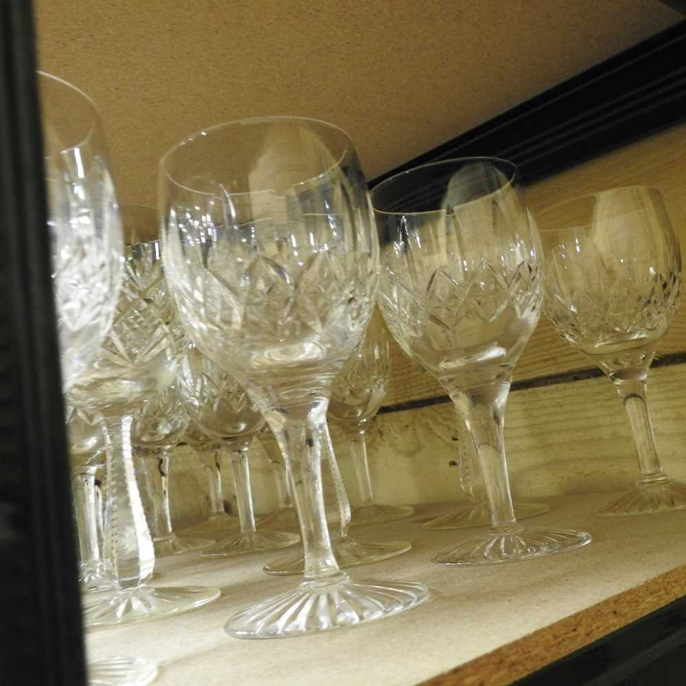 A set of four Waterford Millenium wine glasses, 24cm high, together with a collection of cut crystal - Image 3 of 8