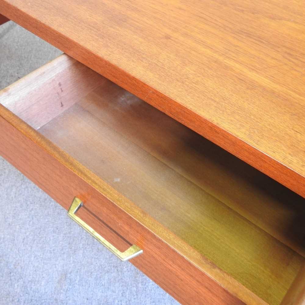 A 1970's teak desk, containing six short drawers 168w x 44d x 70h cm - Image 5 of 6
