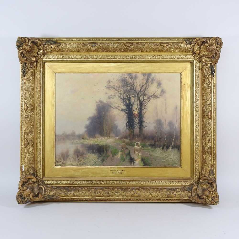 Sidney Pike, 1880-1907, Golden Autumn, signed oil on canvas, 29 x 39cm