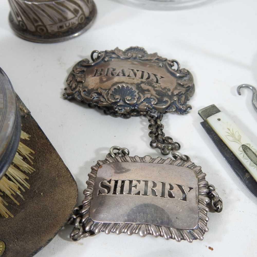 A pair of 19th century gilt folding lorgnettes, together with a vintage AA motorcar badge, - Image 5 of 8