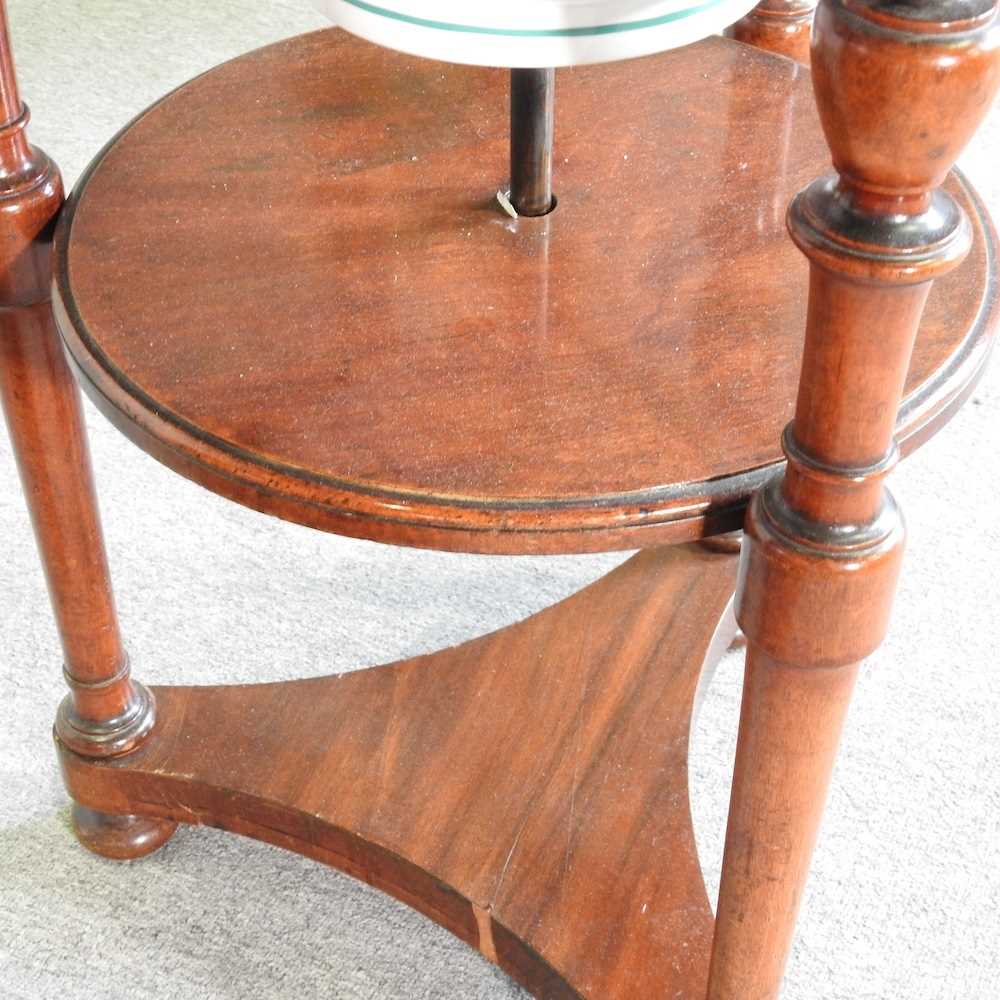 A George III oak hanging corner cabinet, 75cm wide, together with a washstand (2) - Image 4 of 7