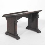 A 19th century oak lectern, 51cm wide. Provenance: Robert Browning, York Street Chapel, with copy of