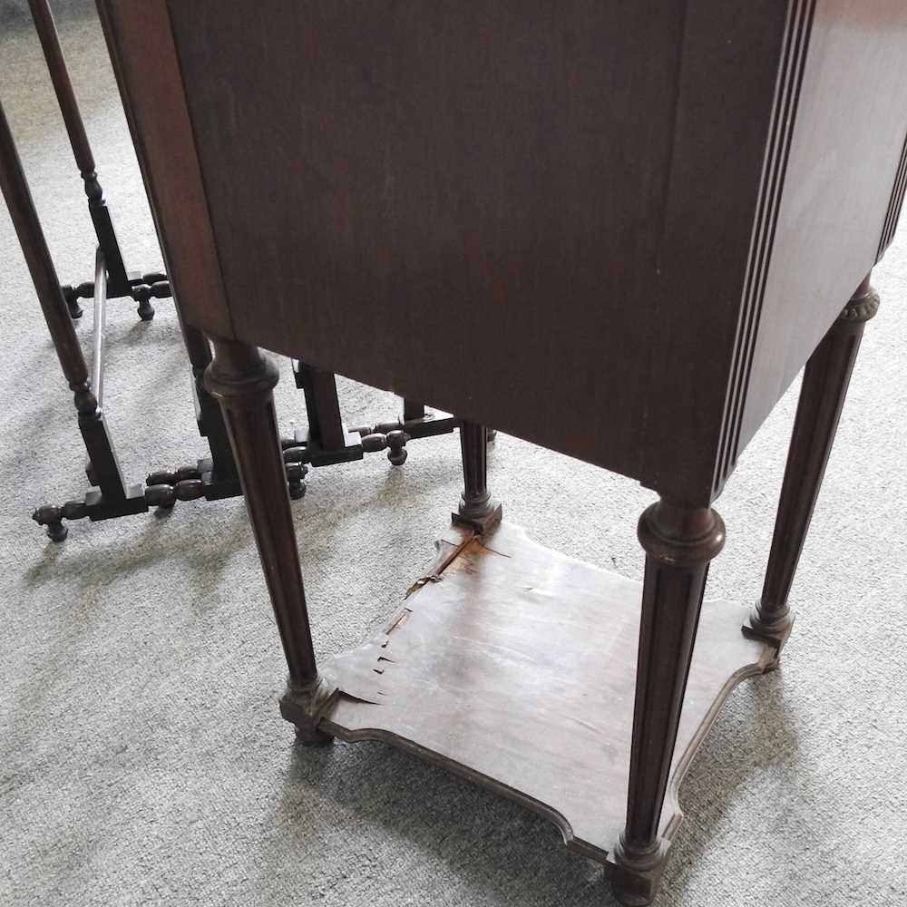 A rosewood nest of three occasional tables, together with an early 20th century French marble top - Image 2 of 5