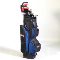 A collection of Alien Ultimate 500 golf clubs, cased