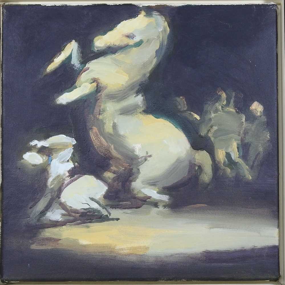 Thomas Newbolt, b1951, Horse, oil on canvas, signed, titled and dated to the reverse, 35 x 35cm - Image 3 of 9