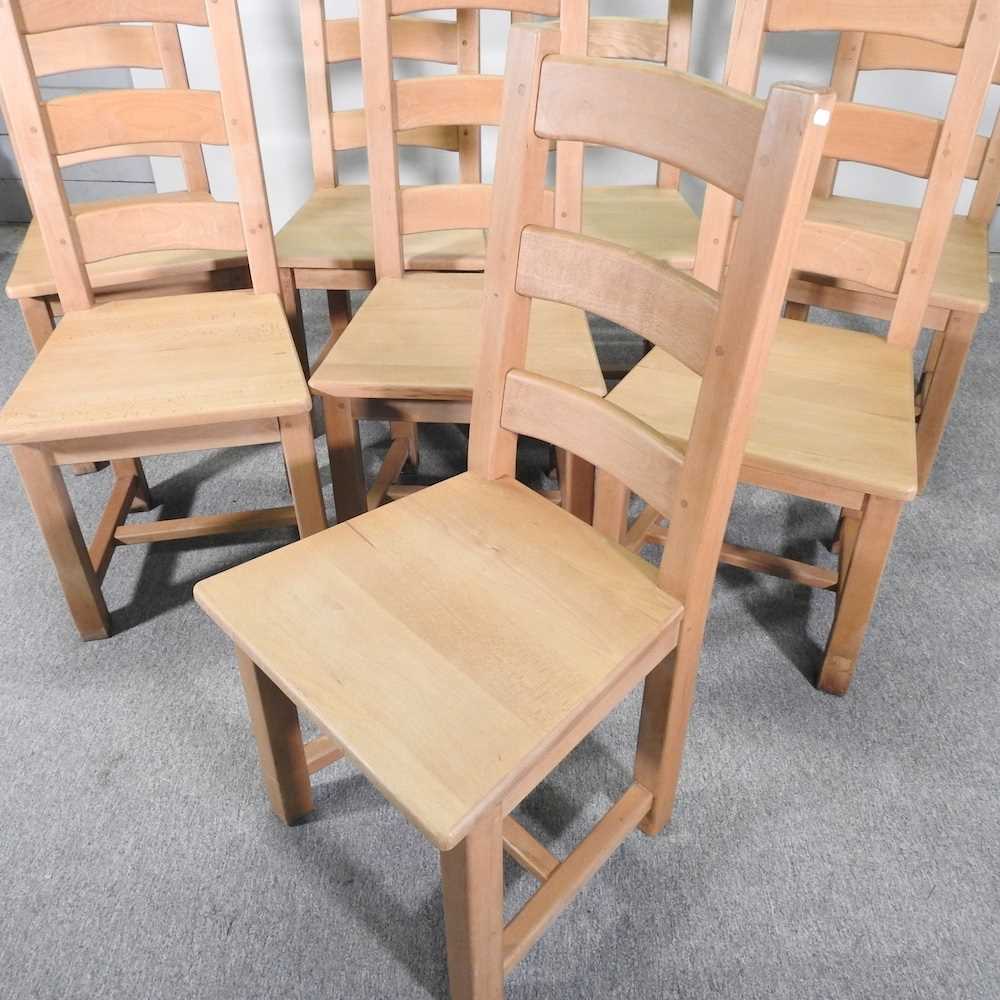 A set of eight modern beech ladder back dining chairs (8) - Image 2 of 5