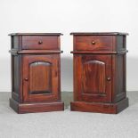 A pair of hardwood bedside cabinets (2) 40w x 38d x 65h cm