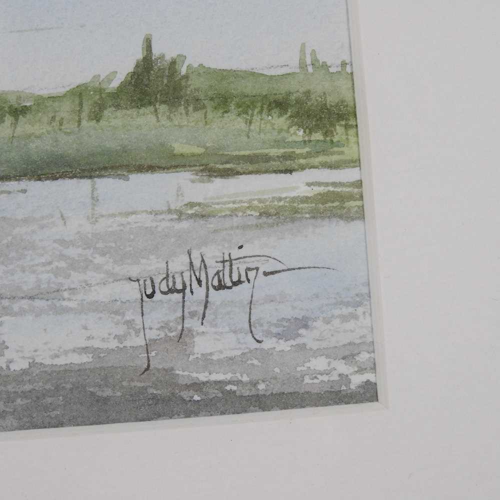 Judy Mattin, contemporary, Pin Mill, Suffolk, signed watercolour, 23 x 34cm - Image 4 of 6