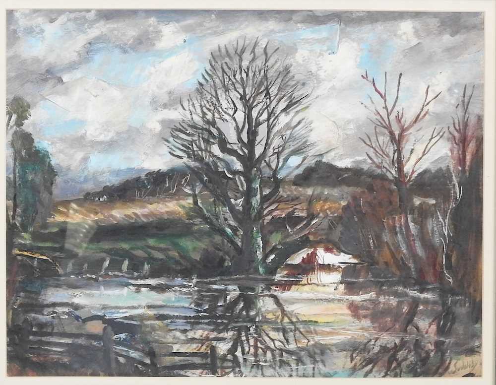 Rowland Suddaby, 1912-1972, Suffolk landscape, signed oil, 36 x 46cm Overall condition looks to be - Image 3 of 6