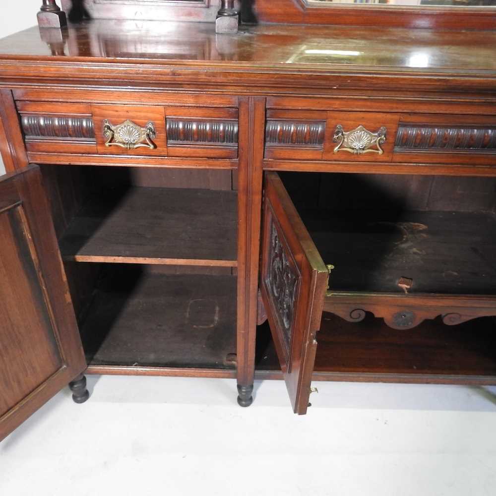 A Victorian mirror back sideboard, with carved panels, on turned feet 182w x 244h x 52d cm - Image 2 of 10