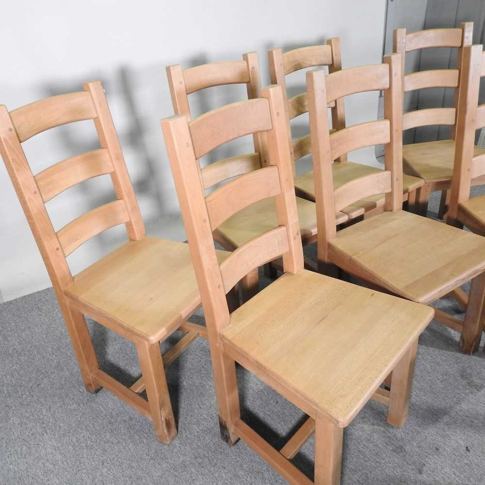 A set of eight modern beech ladder back dining chairs (8) - Image 5 of 5