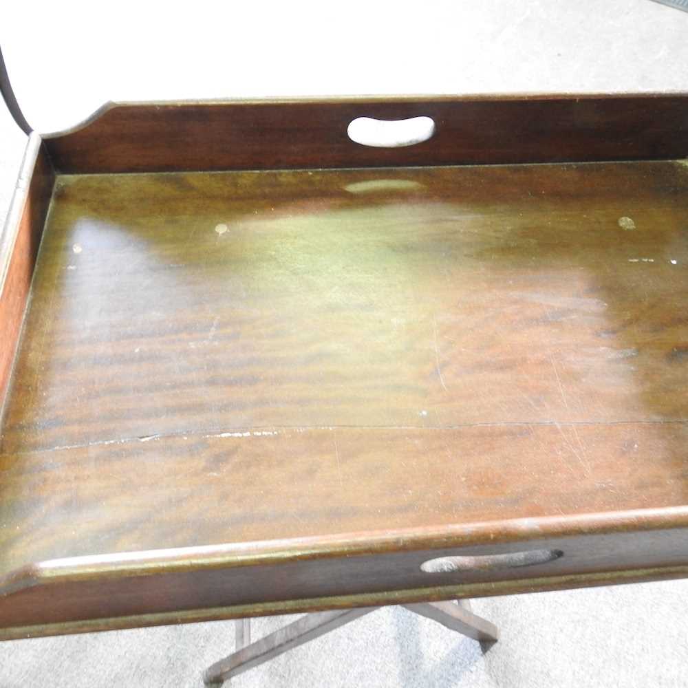 An Edwardian occasional table, together with a folding butler's tray on stand and a side table, - Image 7 of 8