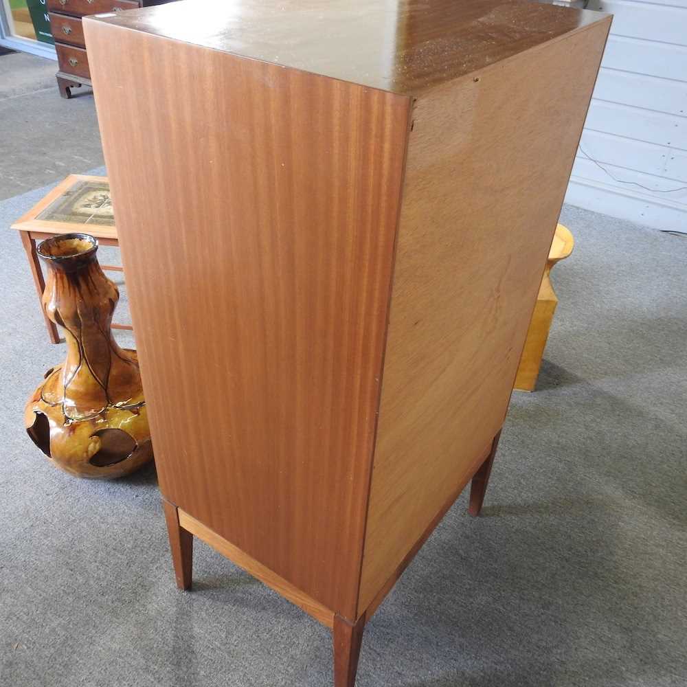A 1970's chest, 61cm wide, together with a nest of three oak tile top occasional tables and two - Image 3 of 6