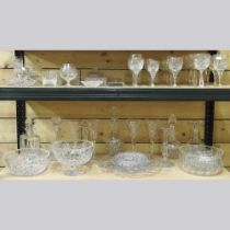 A set of four Waterford Millenium wine glasses, 24cm high, together with a collection of cut crystal