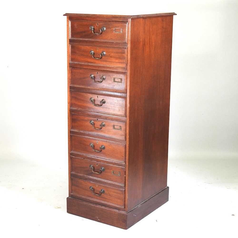 A large reproduction filing chest, containing three drawers 53w x 64d x 143h cm
