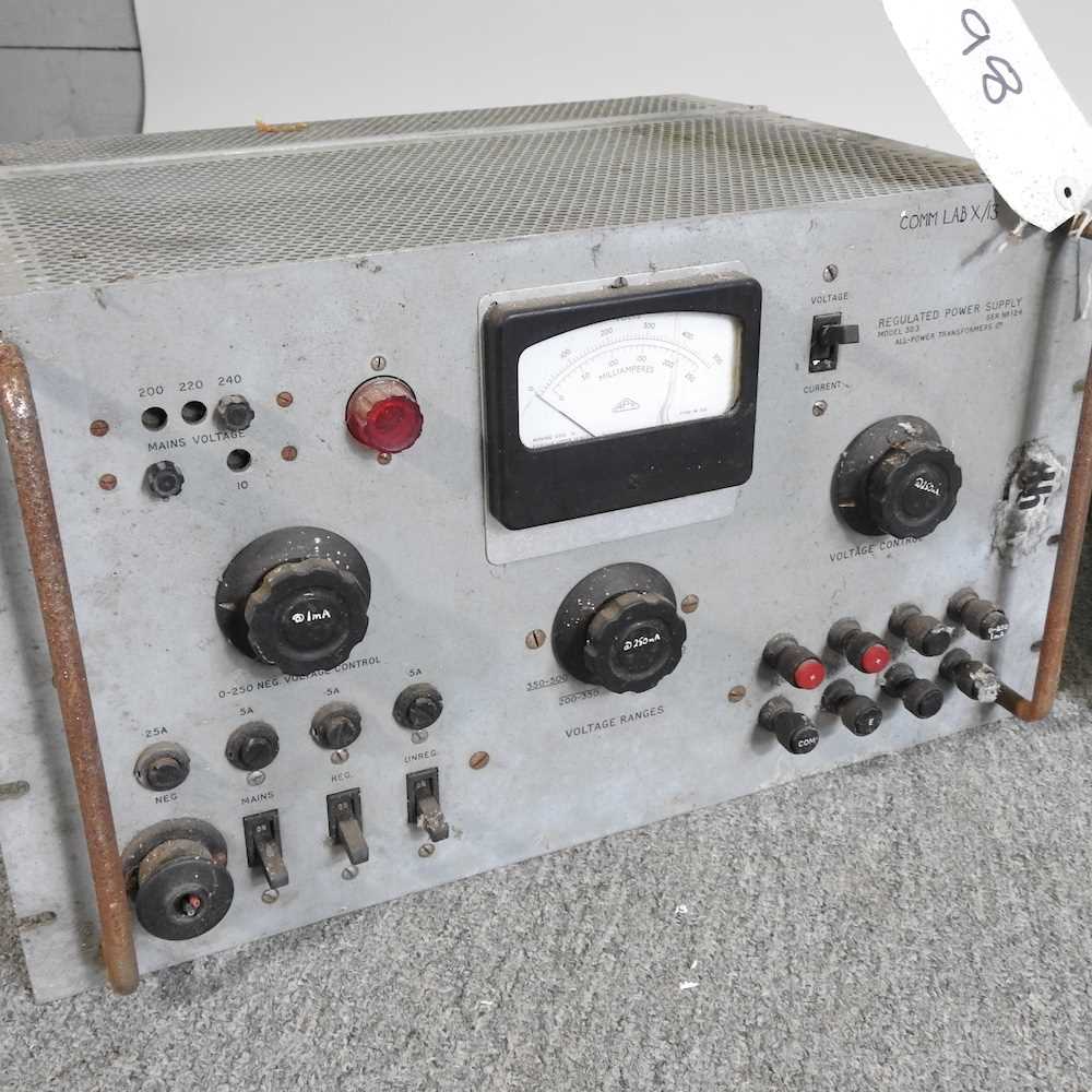 A naval military radio, 34cm wide, together with another and a power box (3) - Image 2 of 4