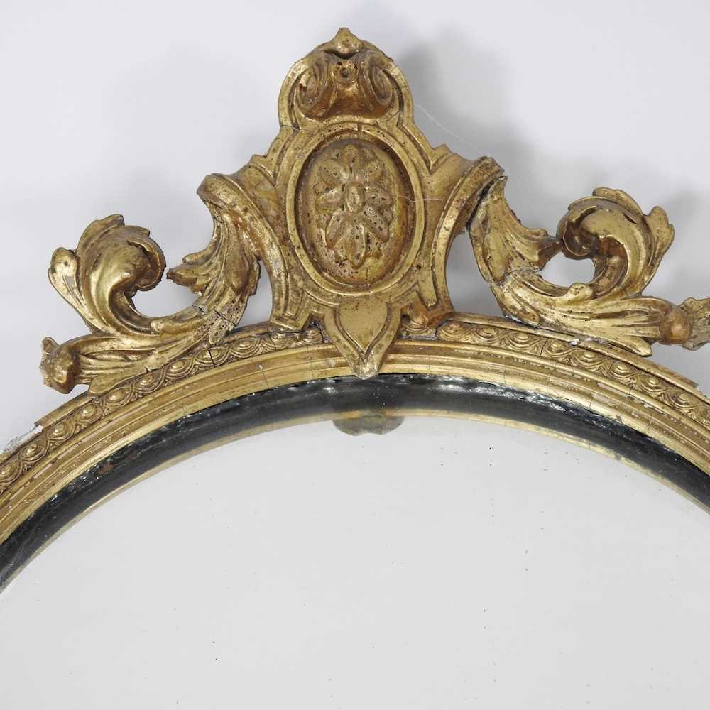 A pair of 19th century carved pine and gilt gesso framed girandole, each with two scrolled - Image 6 of 17