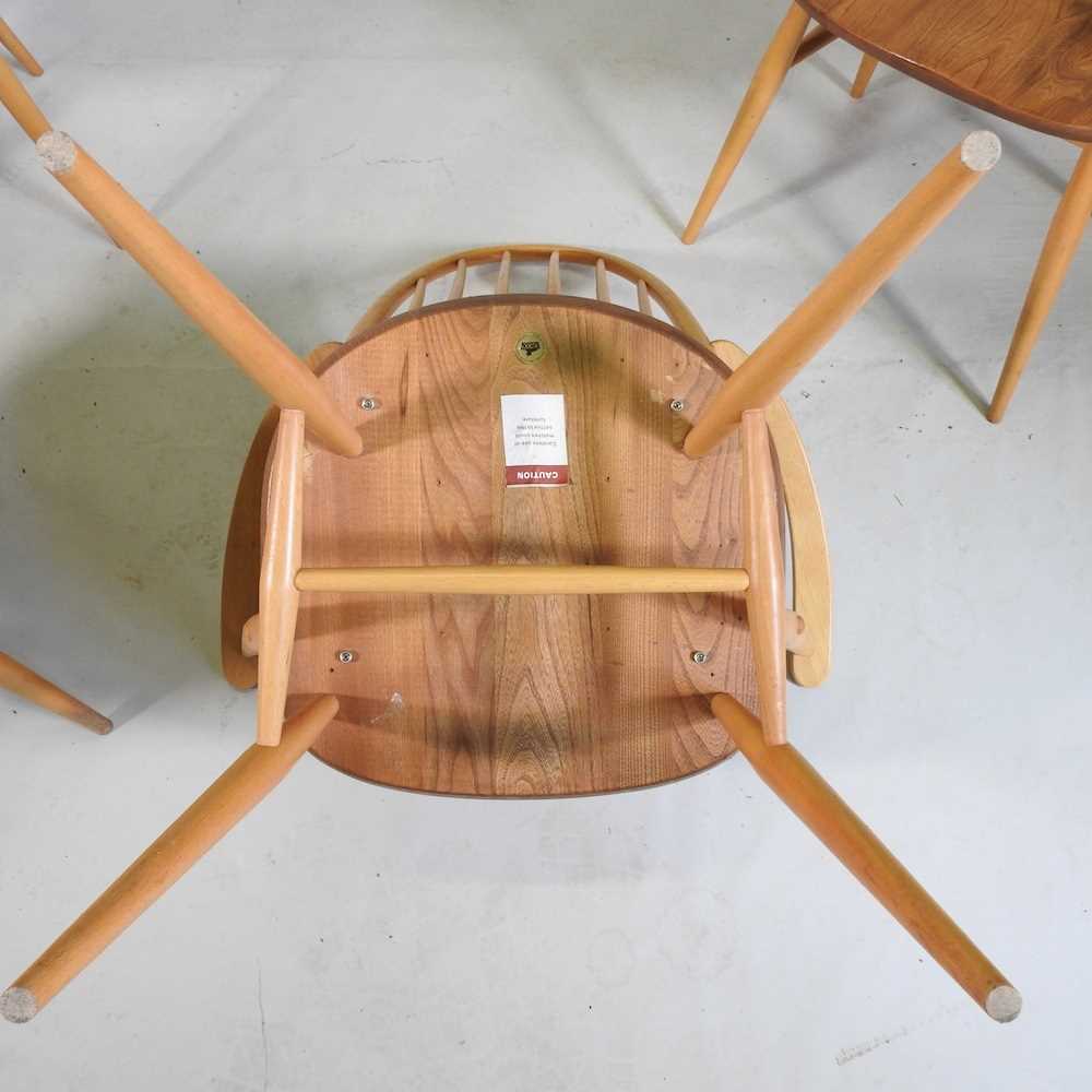A set of four 1970's Ercol light elm hoop back Windsor armchairs (4) - Image 2 of 4