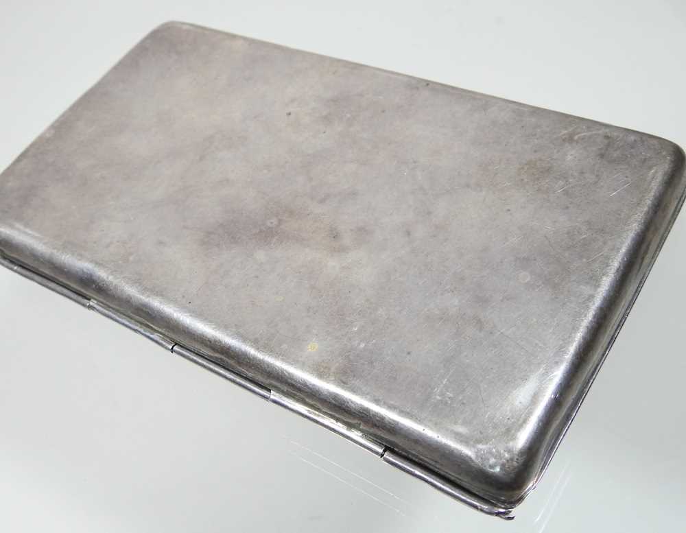 An Indian white metal pocket cigarette case, engraved to the inside with USA petrol line, - Image 2 of 11