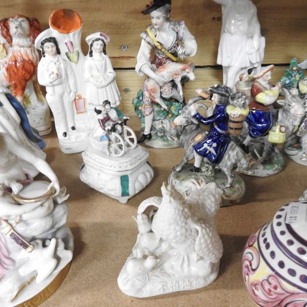 A Royal Copenhagen porcelain figure, together with a collection of 19th century and later figures, - Image 6 of 7