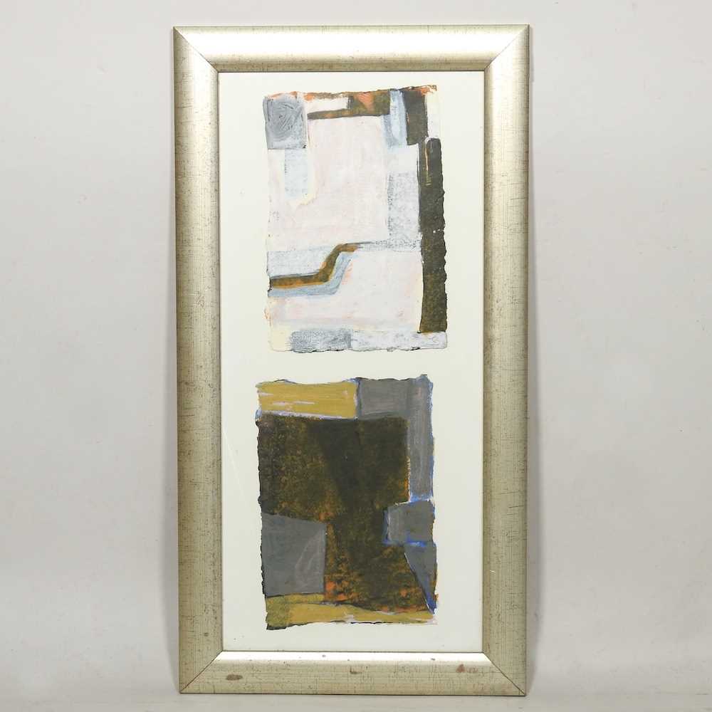 Frank Beanland, 1936-2019, abstract, signed in pencil with initials, mixed media, 21 x 15cm,
