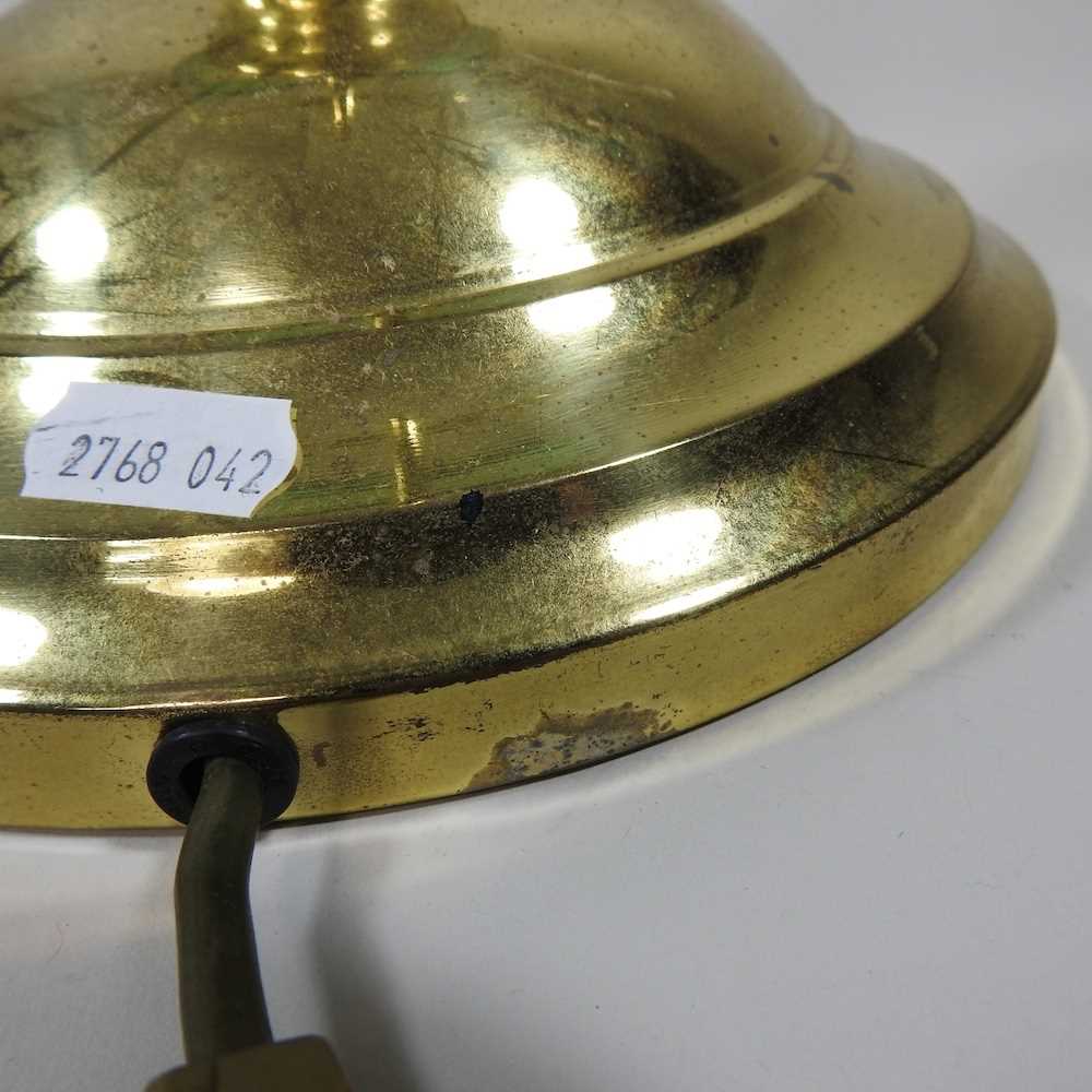 A brass desk lamp, with a green glass shade, 37cm high - Image 6 of 6