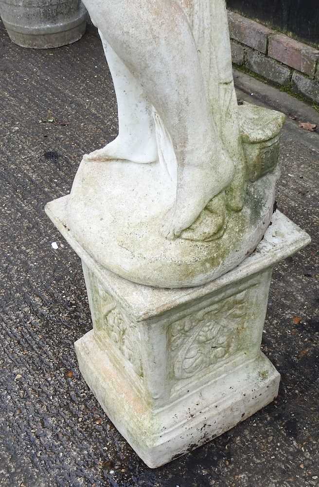 A reconstituted stone garden statue of Pandora, 160cm high - Image 3 of 4