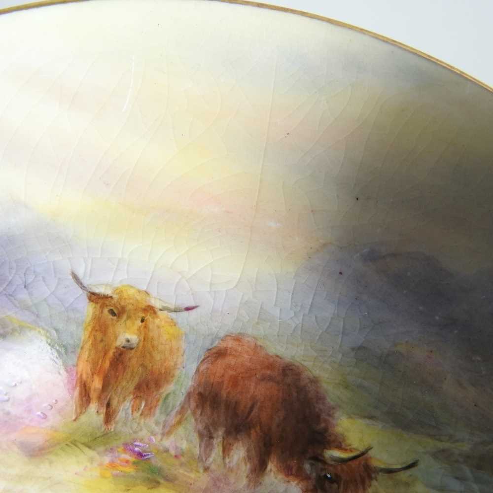 A Royal Worcester cabinet plate, painted with highland cattle by Harry Stinton, printed marks, - Image 11 of 11