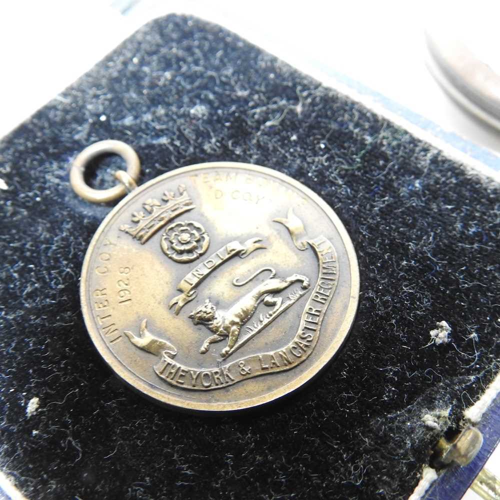 An early 20th century Omega open faced pocket watch, on chain, together with a York and Lancaster - Image 4 of 6