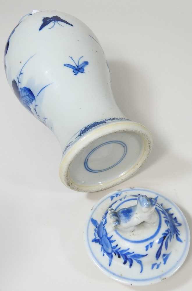 A Japanese kutani jardiniere, 27cm wide, together with a Chinese blue and white vase and cover and - Image 2 of 6