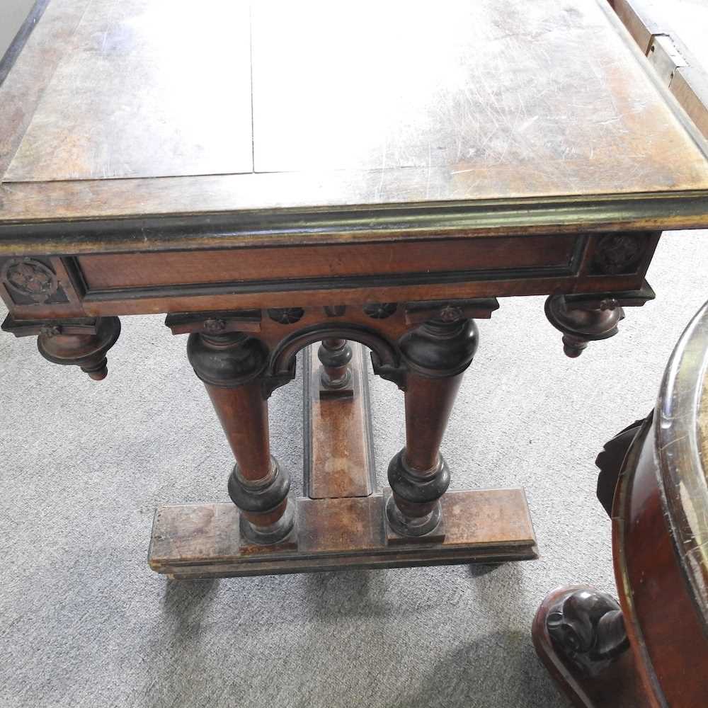 A 19th century library table, 109cm wide, together with a Duchess dressing table (2) - Image 2 of 6