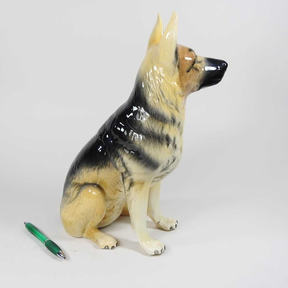A large Beswick model of a seated alsatian, printed marks, 35cm high - Image 5 of 8