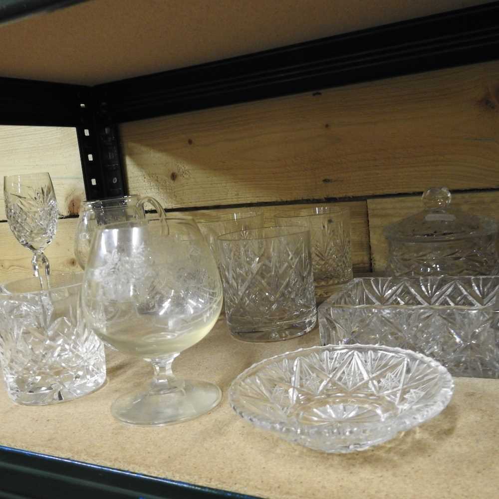 A set of four Waterford Millenium wine glasses, 24cm high, together with a collection of cut crystal - Image 5 of 8