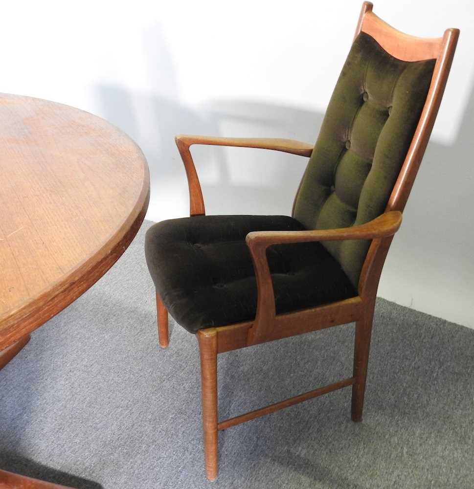 A 1960's McIntosh teak extending dining table, with two additional leaves, together with a set of - Image 3 of 6