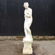 A reconstituted stone garden statue of Pandora, 160cm high