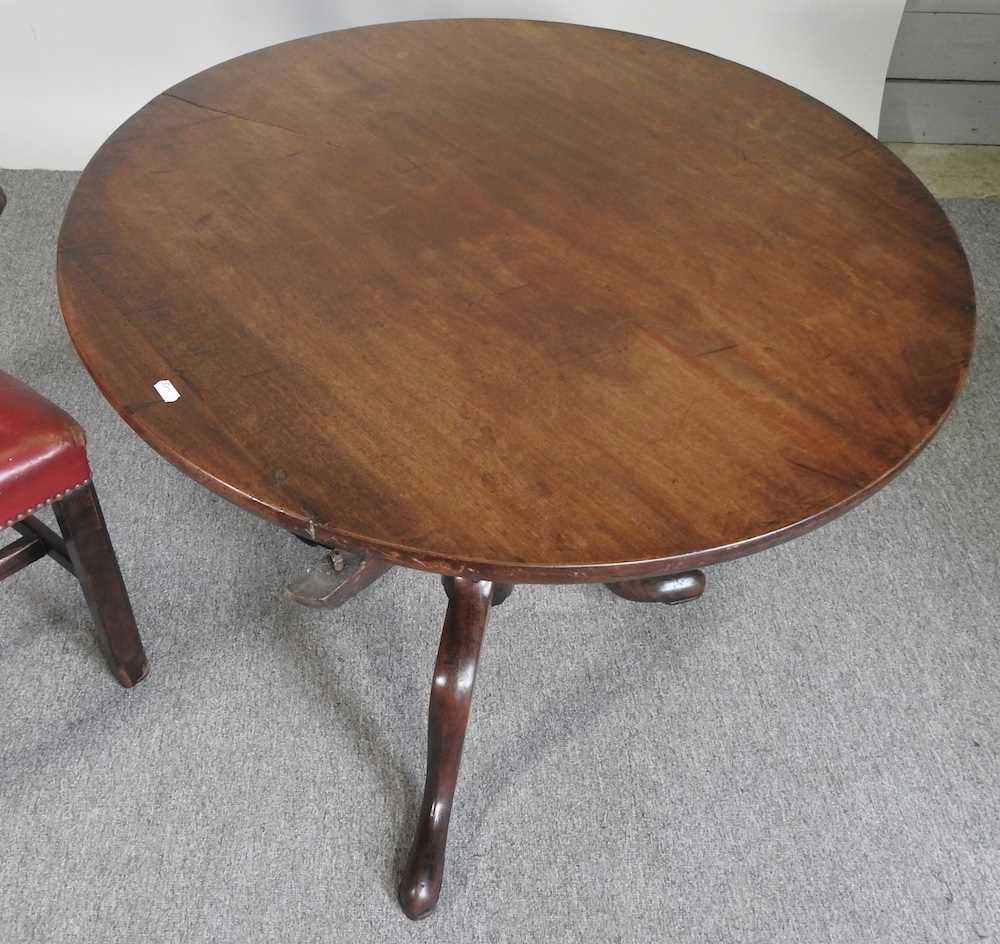 A 19th century mahogany occasional table, on a tripod base, 86cm wide, together with a George III - Image 4 of 6