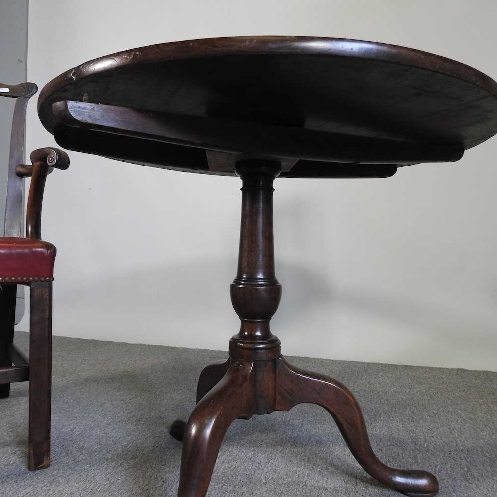 A 19th century mahogany occasional table, on a tripod base, 86cm wide, together with a George III - Image 5 of 6