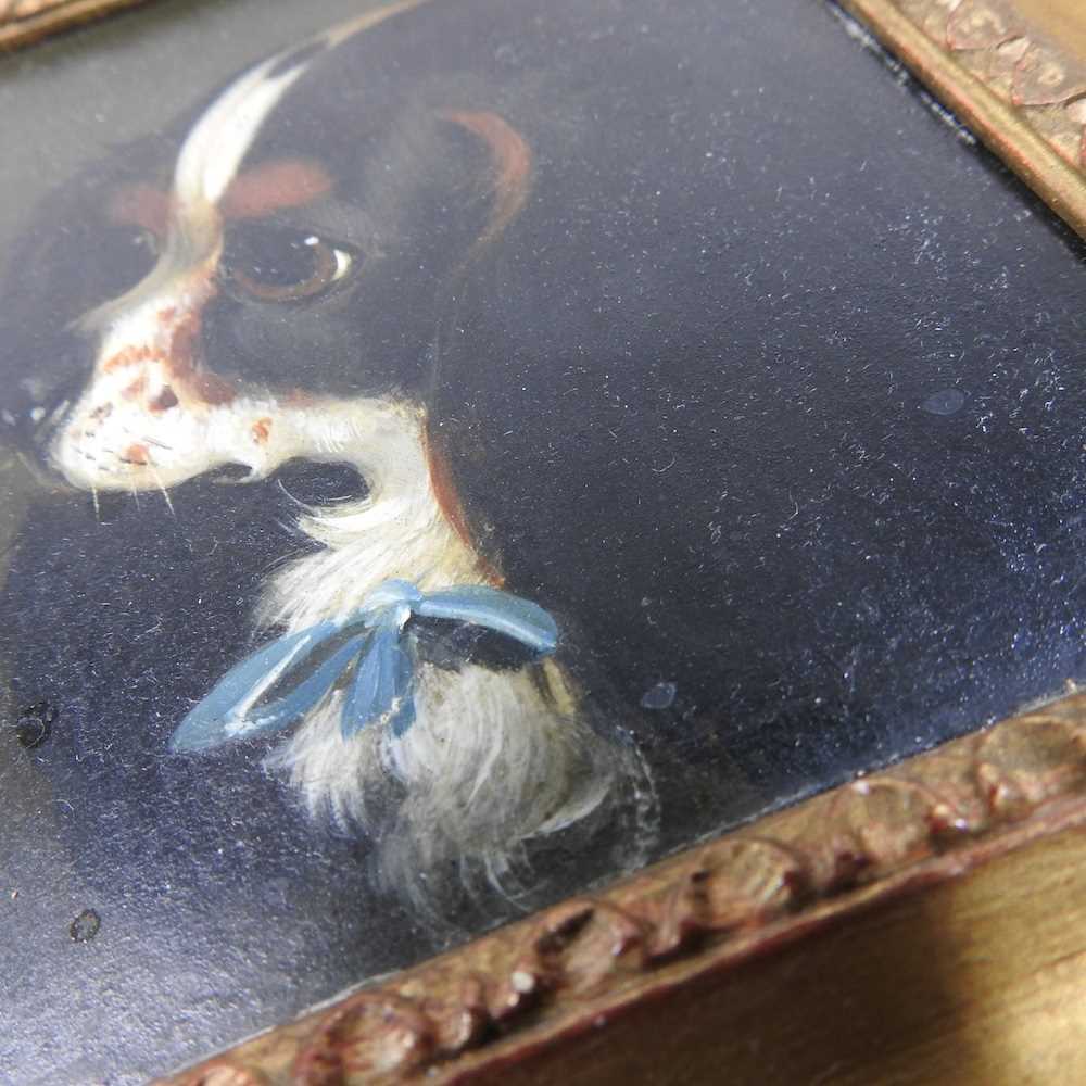 English school, 19th century, head of a terrier, oil on board, together with another, each 11 x - Image 2 of 5