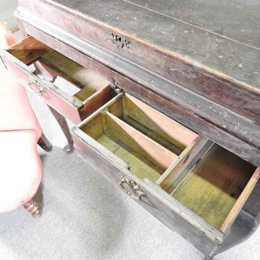 An 18th century clerk's desk, with a hinged sloping fall, together with a Victorian peach - Image 4 of 9