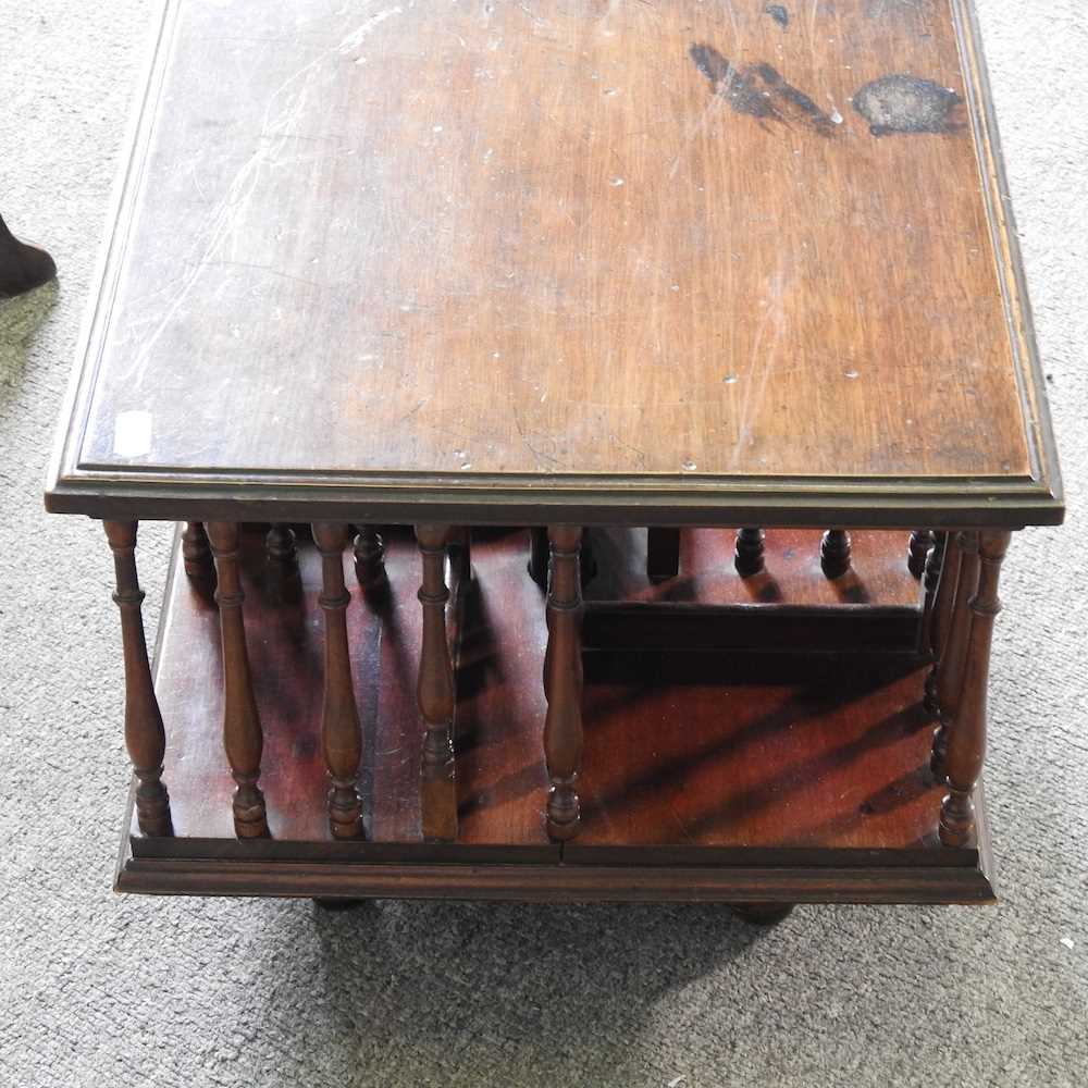 An Edwardian table top revolving bookcase, 35cm wide, together with a tripod table and a Victorian - Image 2 of 8